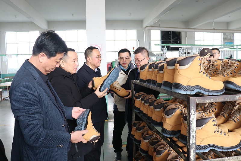 中國皮革協會副理事長陳占光一行蒞臨百華鞋業(yè)指導工作